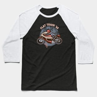 Flat Track '65 Cafe Racer Retro Motorcycle Baseball T-Shirt